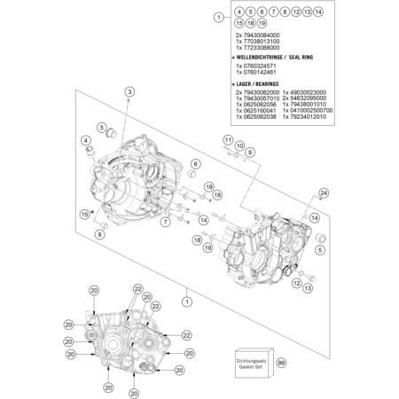 CARTER MOTEUR HUSQVARNA 501...